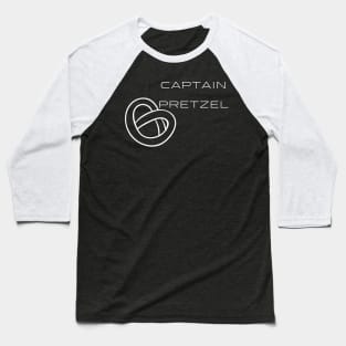 Captain Pretzel Typography White Design Baseball T-Shirt